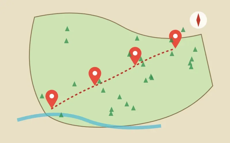 A map of Johor with campsite pins